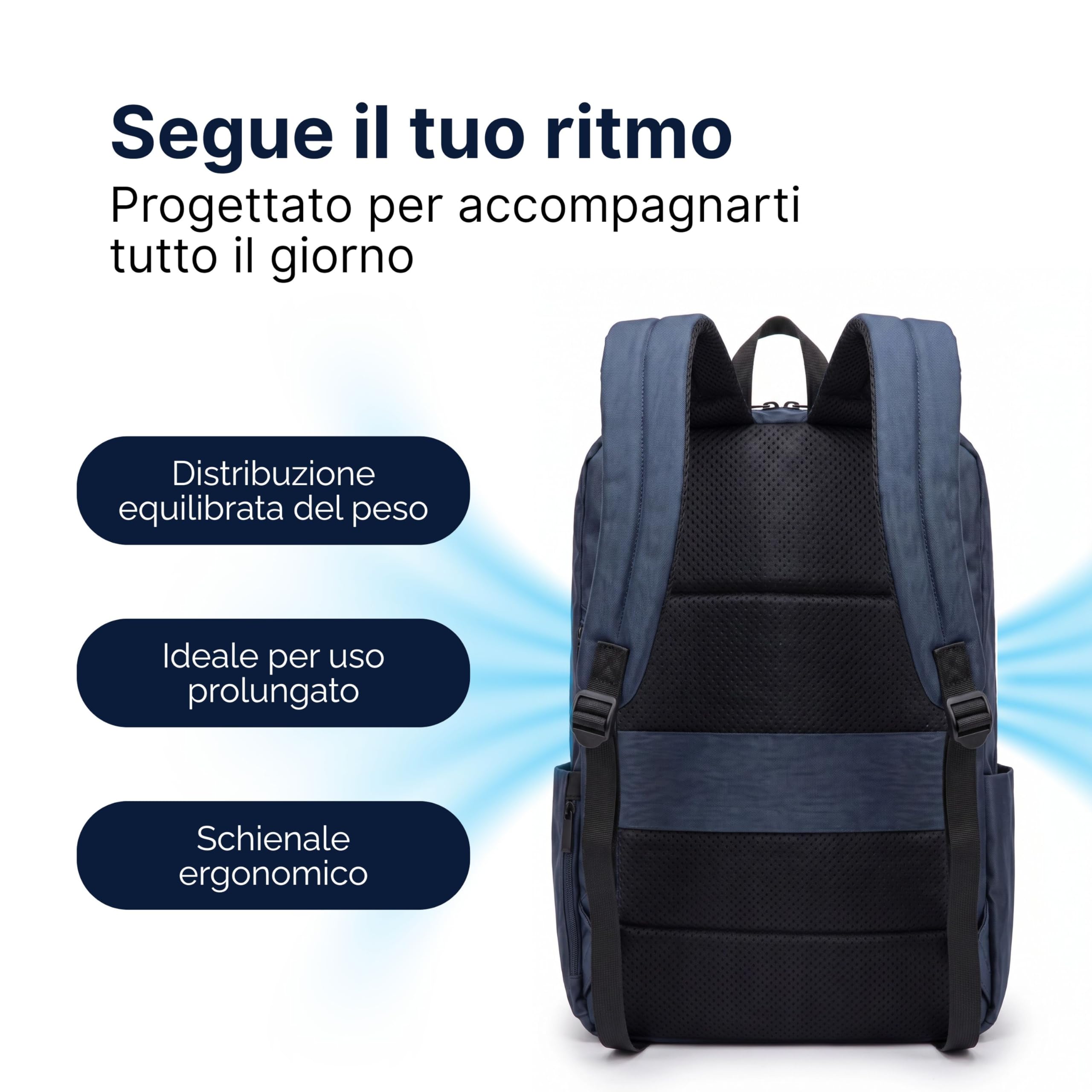 MASC Zaino Porta PC da Lavoro, Ideale per l’Ufficio è uno Zaino Elegante Business, Impermeabile e Professionale