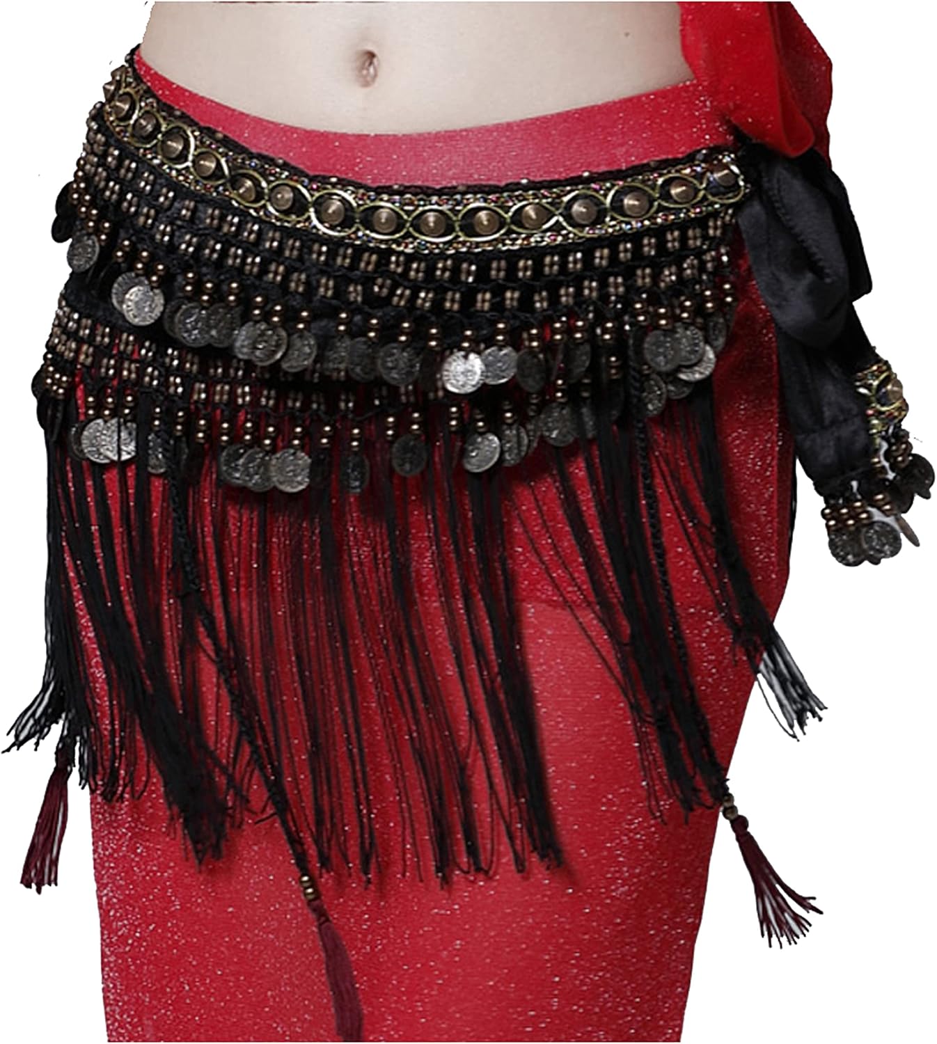 Wuchieal Belly Dance Tribe National Style Belt Tassel Hip Scarfs Velvet Waist… - Image 2