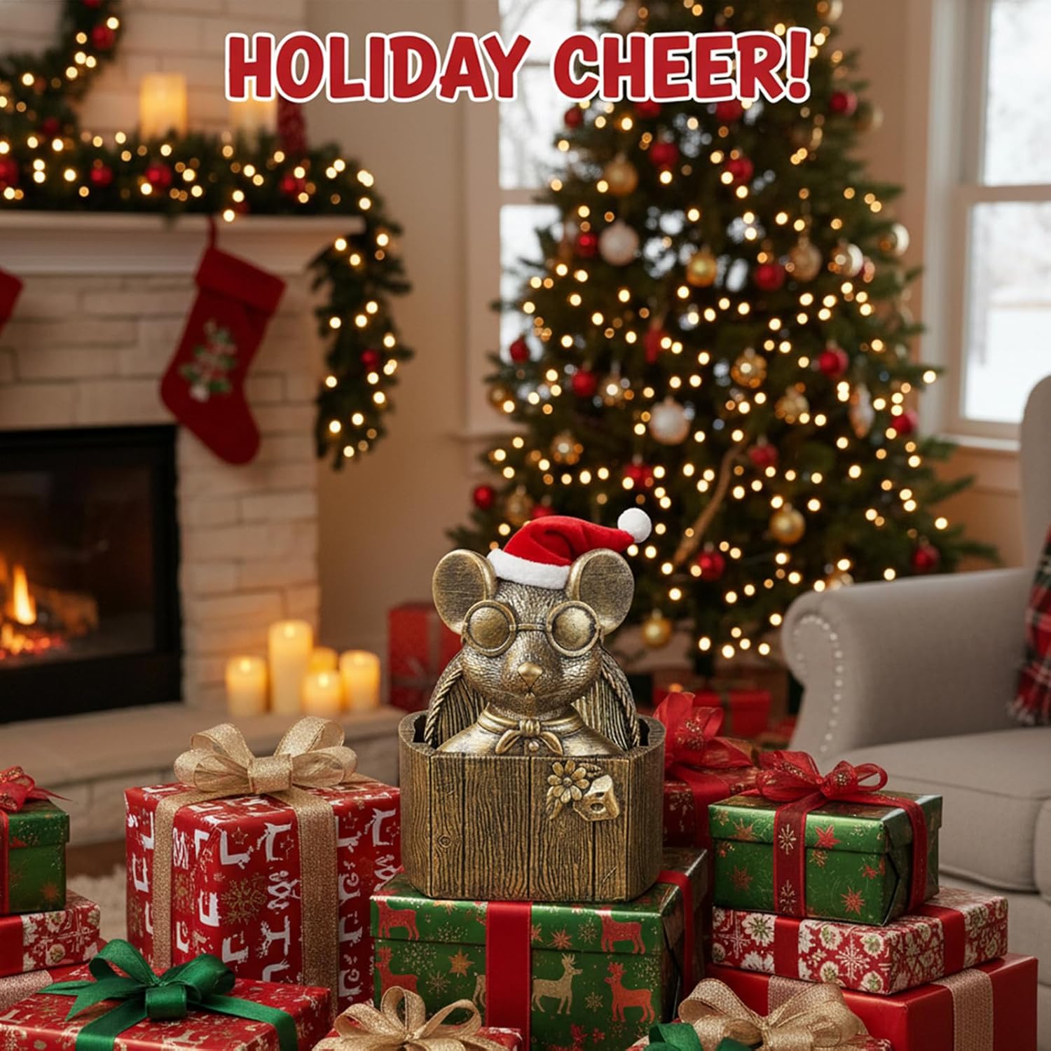 Cabin Coasters Set 6 Full Size Non-Slip Bar Coasters, Indoor Christmas Decorations, Man Cave Gifts for Men, Rustic Handmade Decor for The Home (Rat) - Image 7