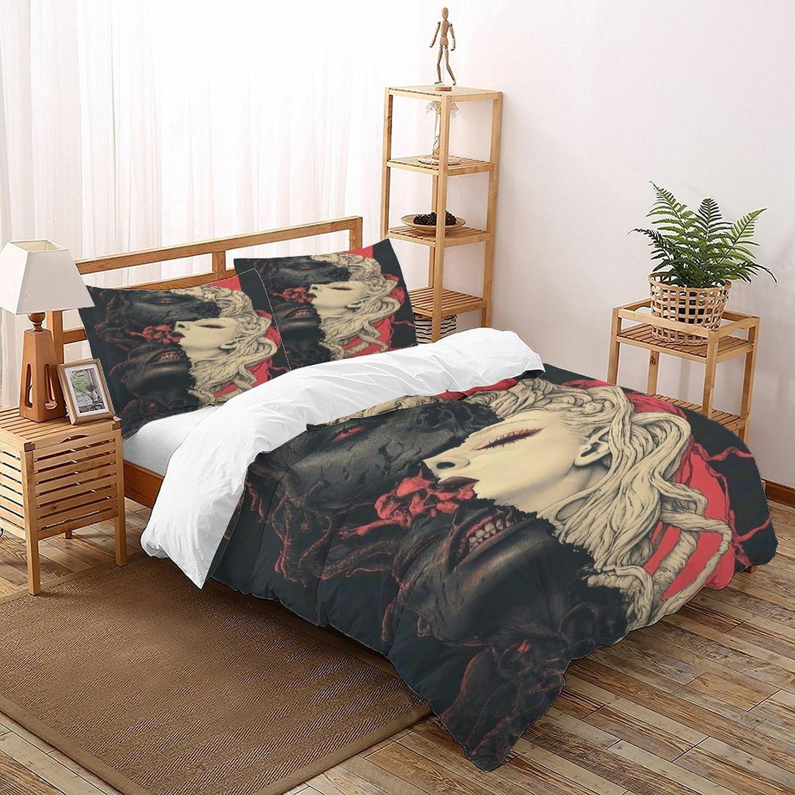 Housse de couette motif imprimé 3D thématiques gothiques en microfibre 200x200