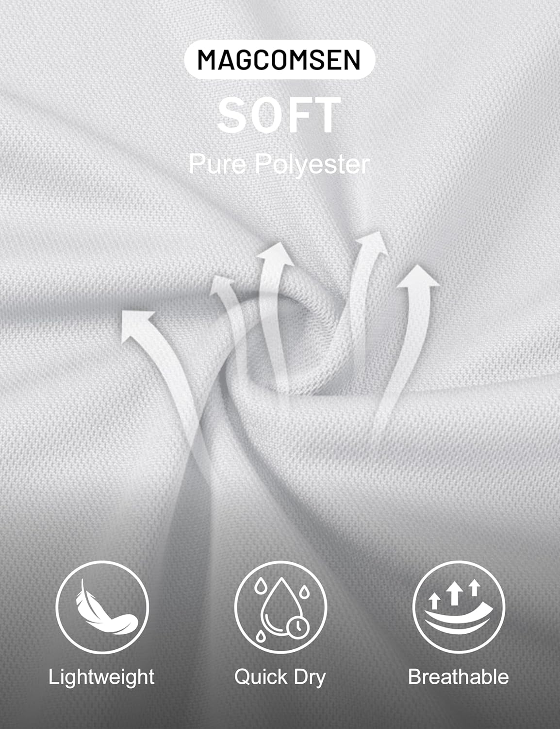 MAGCOMSEN 5 Pack Mens Polo Shirts Short Sleeve Quick Dry Moisture Wicking Golf Polos Casual Athletic Golf Shirt