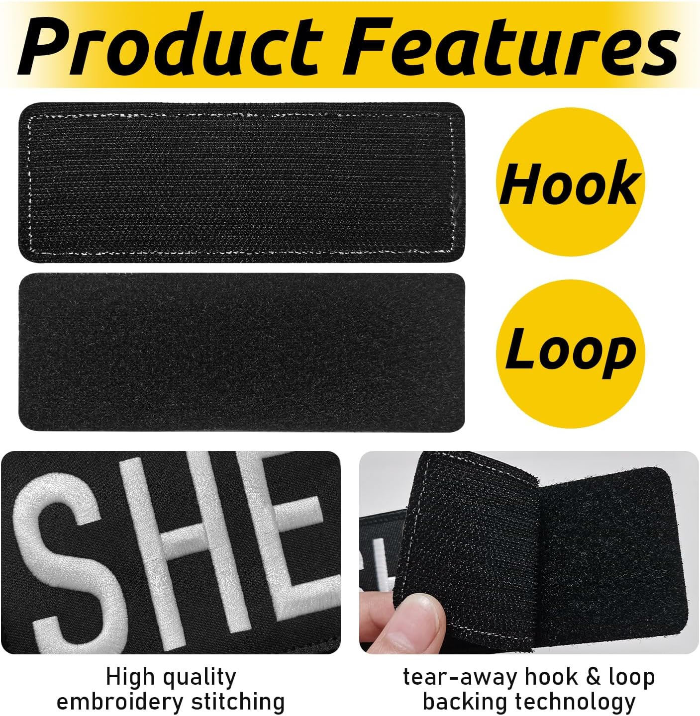 AXEN Sheriff Patches for Tactical Vest Uniform Jacket Hat Caps, Hook&Loop Fasten Pack of 2 Large and Small