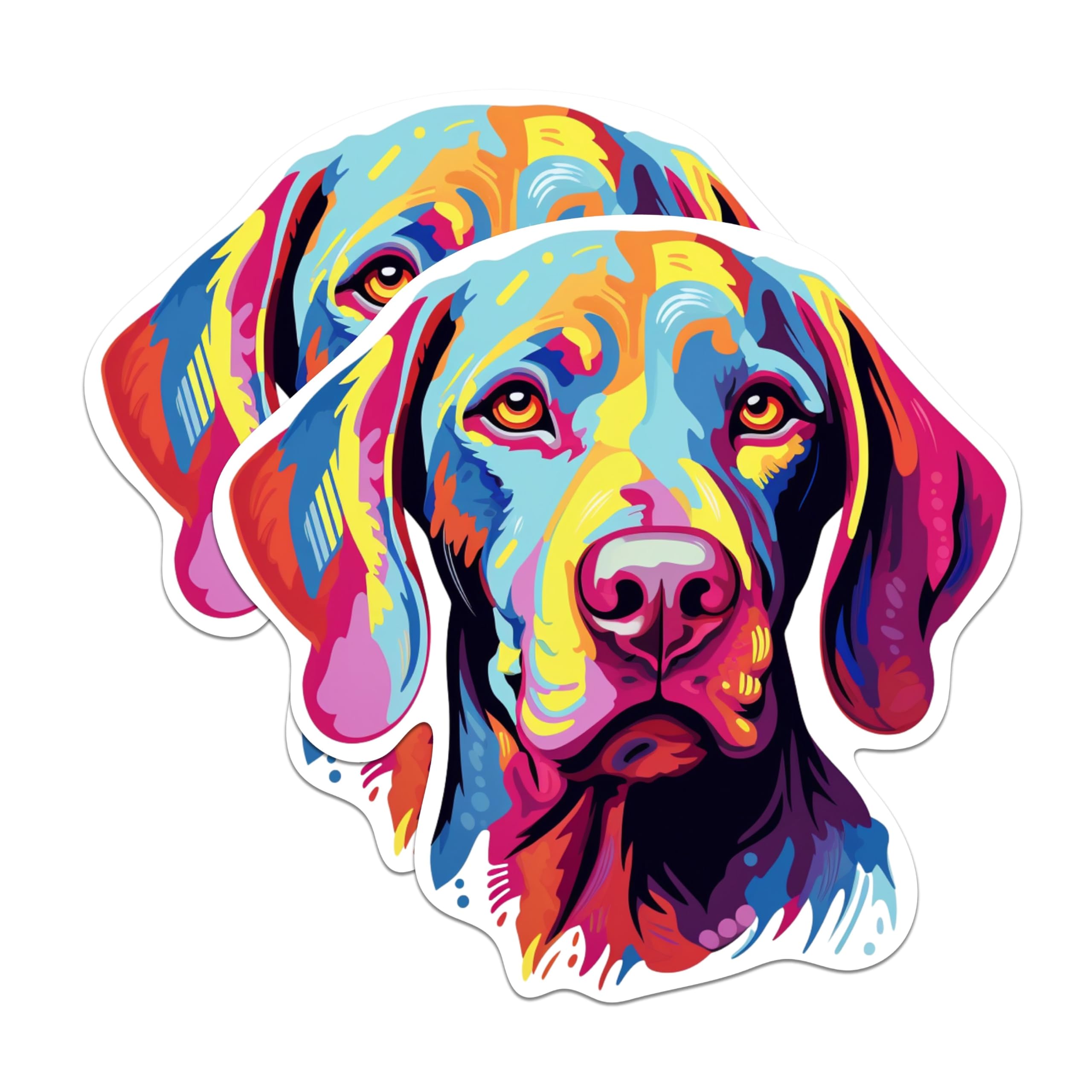 (2 Pack) Weimaraner Dog Breed Stickers- 5 Inches On Longest Side - Choose from Over 100 Dog Breeds - for Cars, Trucks, Skateboards, Laptops - Made in USA - BMCS1972