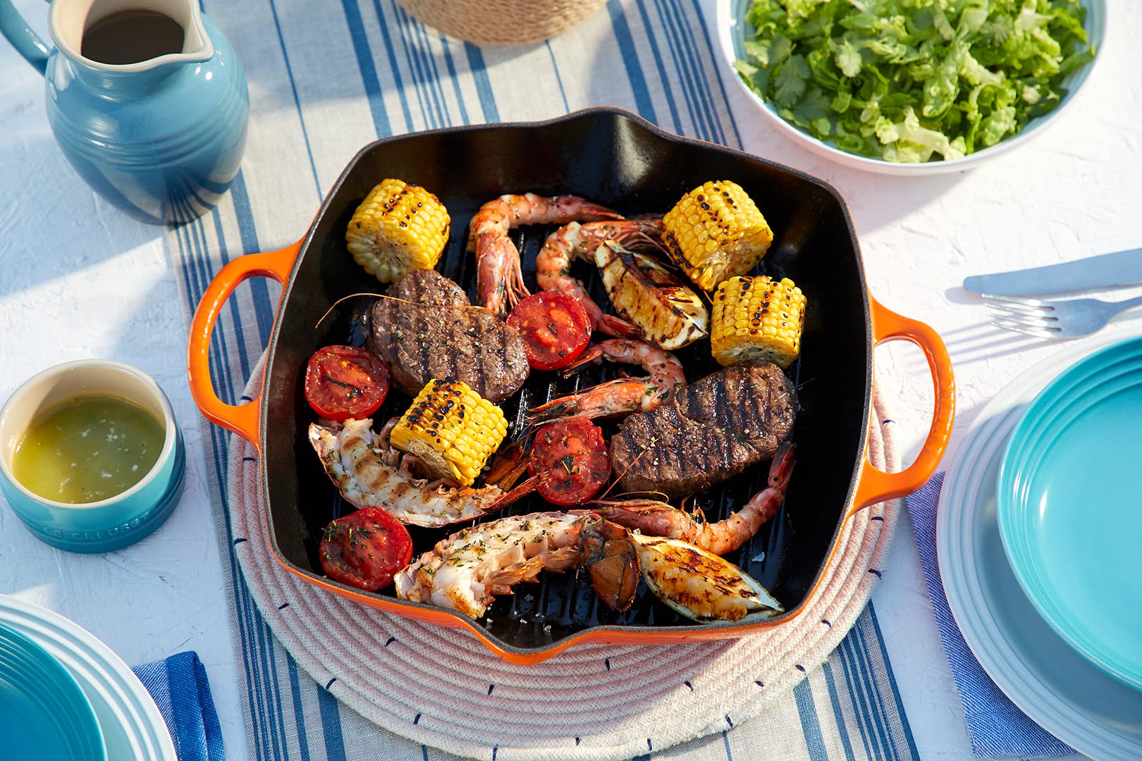 未使用品Le Creuset グリルパン 赤 約30cm Le Creuset ル・クルーゼ 公式 ルクルーゼ グリル IH IH対応