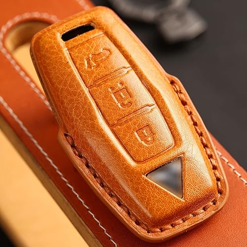 Miniatura 3 de ontto Funda de piel con 3 botones para llaves de automóvil para Mitsubishi Outlander 2022 2023, accesorios para llavero remoto inteligente, funda