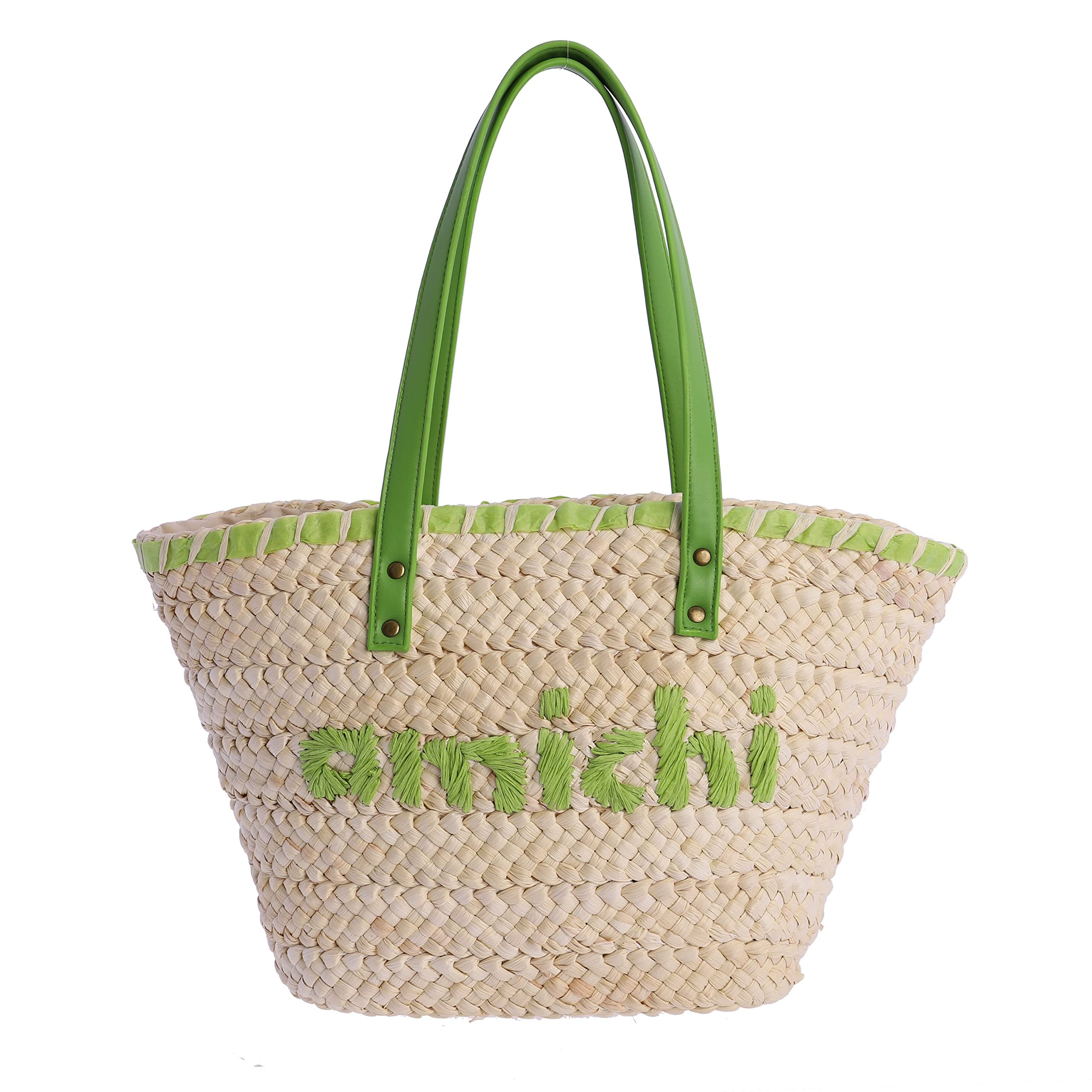 AMICHI Bolso mujer - cesta mimbre - bolsos de mujer - bolso shopper mujer - de playa - Sigsberta