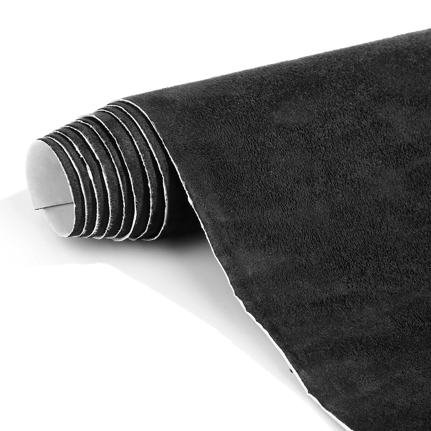 Suede Wrap Self-Adhesive Black Suede Car Interior Wrap 17in x 70in Microfiber Felt Fabric for Dash Headliner Console – Stretchable, Heat-Resistant Car Console Fabric for Auto Interior Makeover