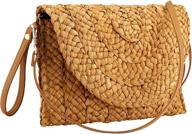 YYW Summer Beach Bags for Women Straw Clutch Woven Handbag Straw Crossbody Bag
