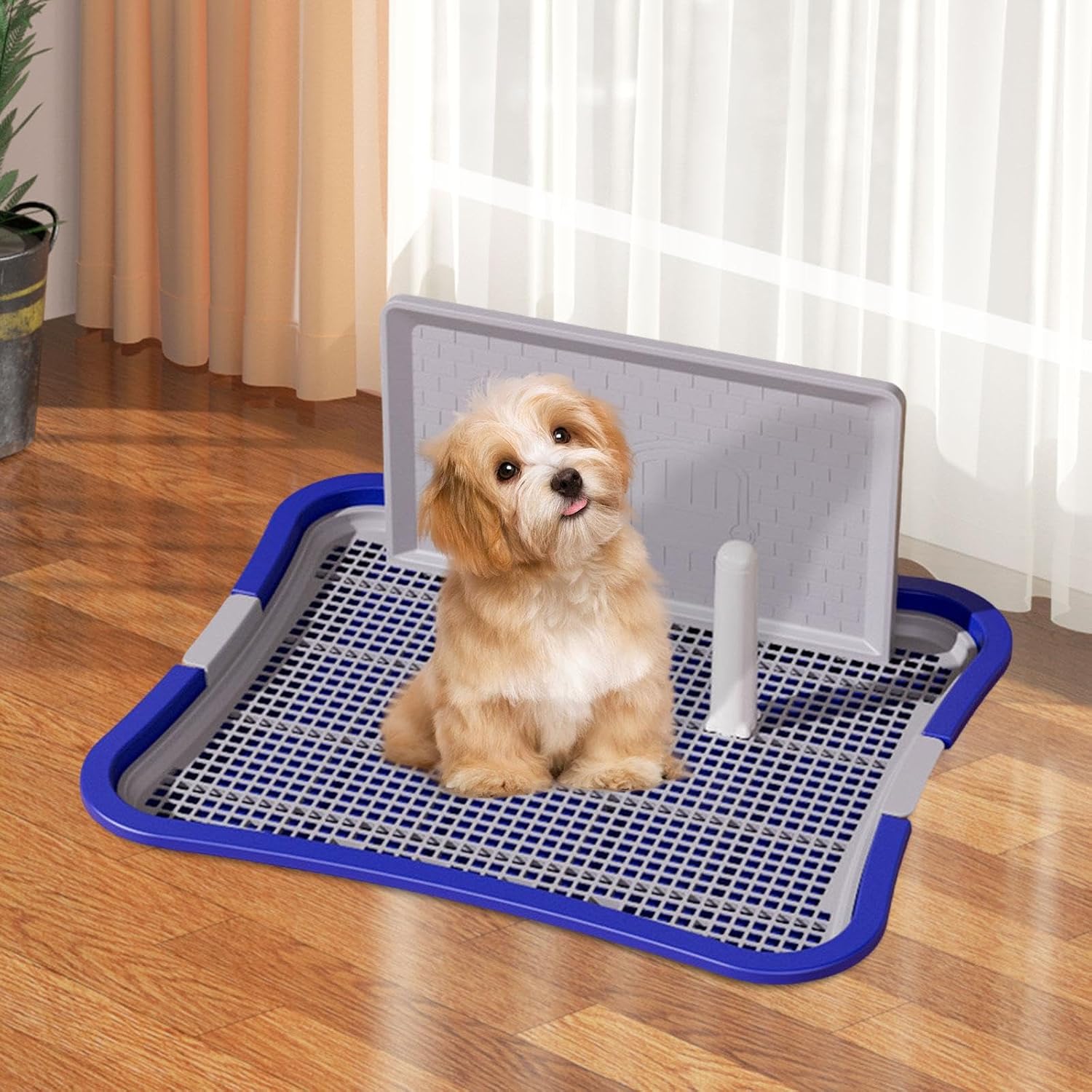 Dogs Toilet Dog Potty with Protection Holds Floor Puppy Training Toilet for Apartments Inner Cats Cats, Large Blue