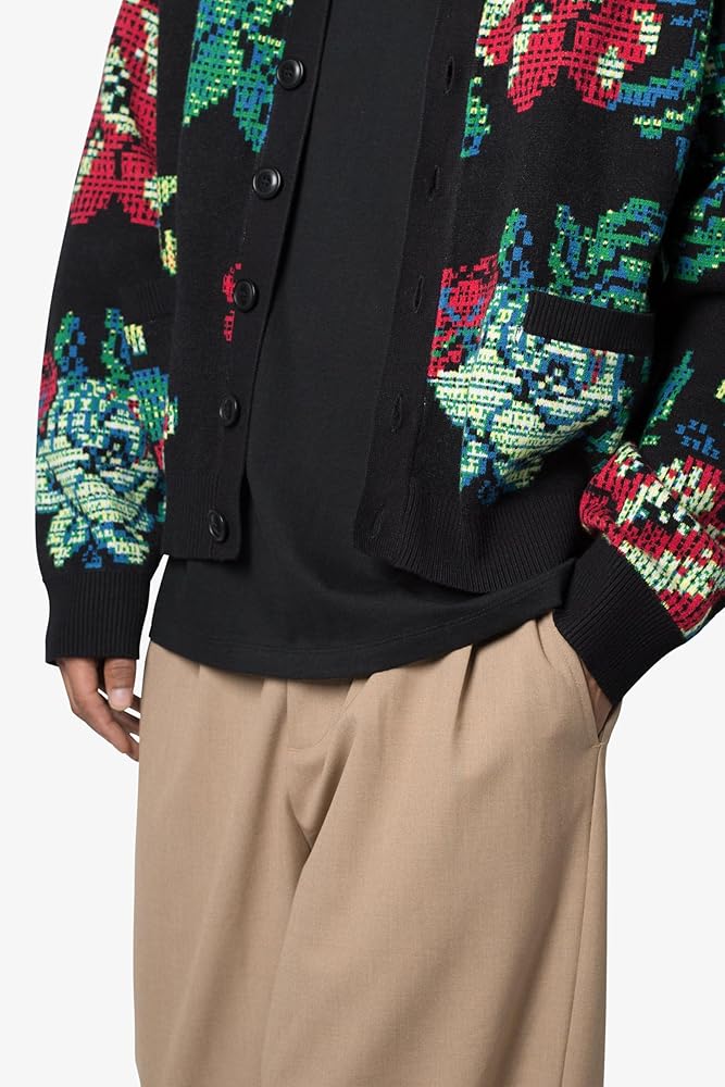 mnml Men's Floral Knit Cardigan - Multi, XS at Amazon Men's