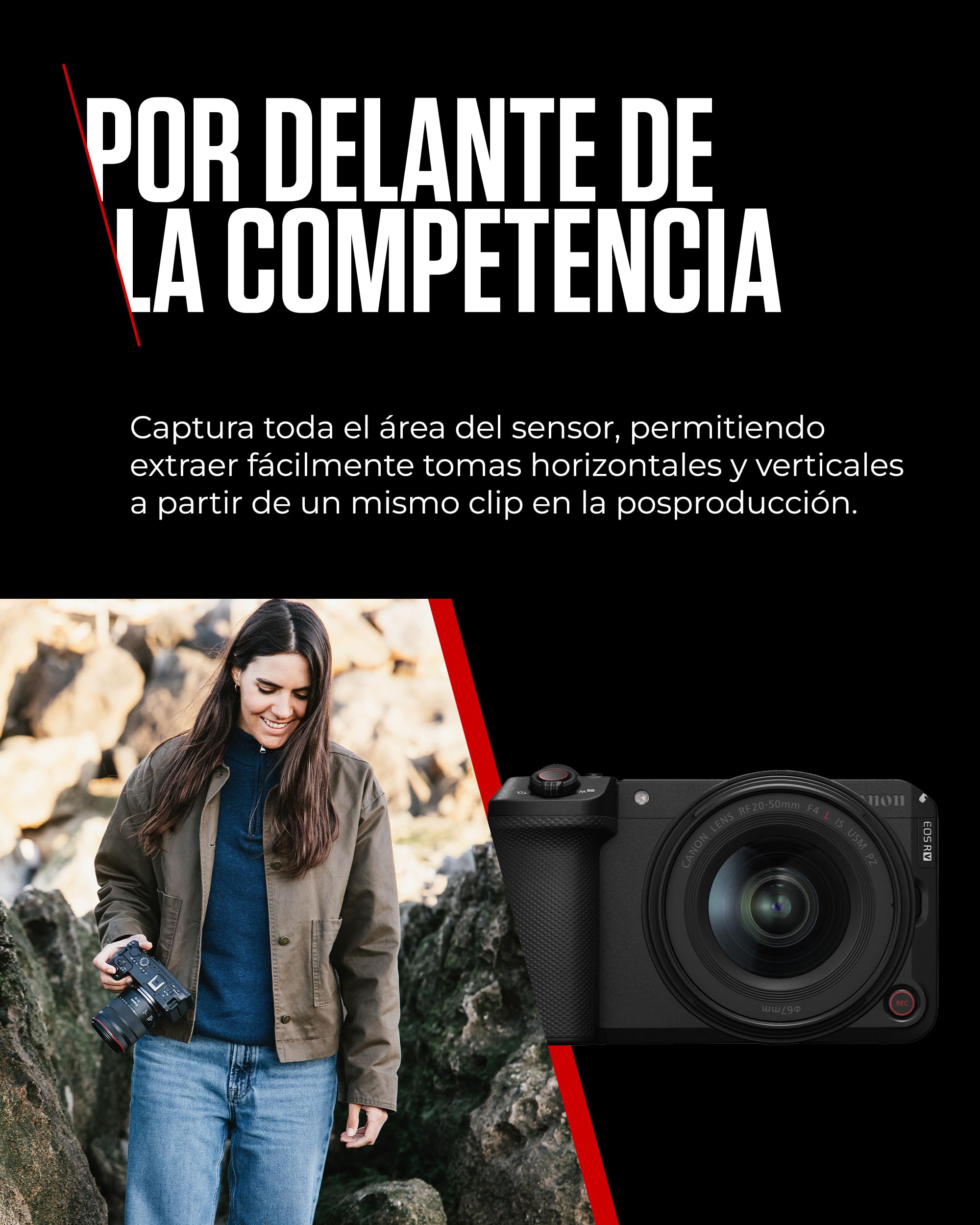 Canon EOS R6 V Cámara Mirrorless Full Frame + Objetivo RF 20-50mm F4L IS USM PZ | Kit Vlogging con Vídeo 7K Raw, Estabilización y Open Gate | Creadores, Youtube, Viajes