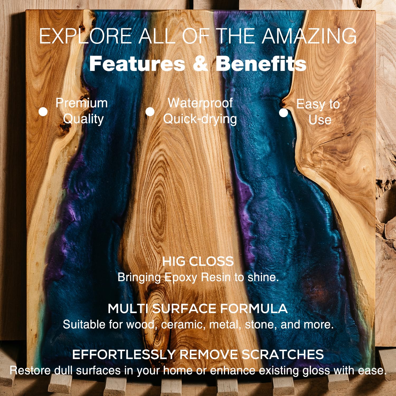 2Pcs Resin Polish, Epoxy Resin Polishing Kit - for Scratching, Sanding, and Polishing, Premium Epoxy Polishing Kit, Polishing Compound for Table Countertop, Removes Scratches & Scuffs - Image 2