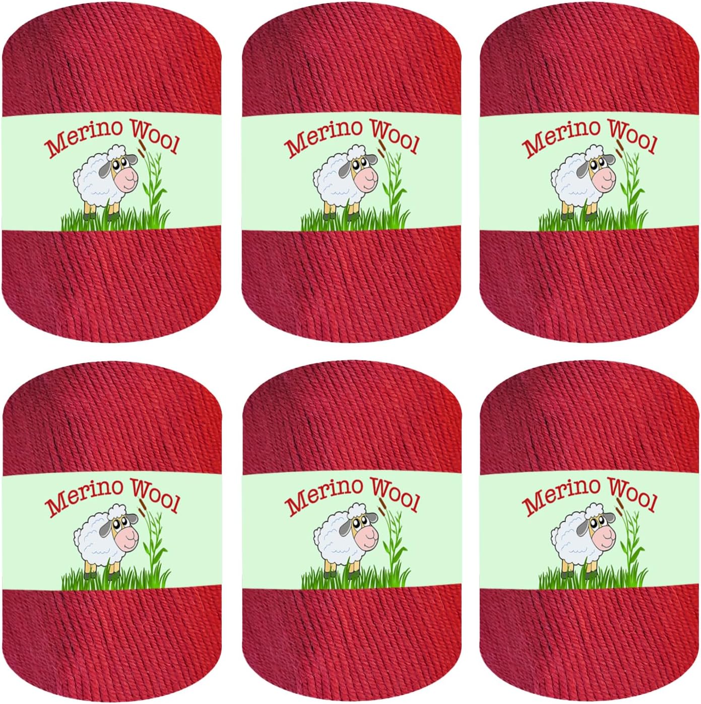 Sunny Cat 100% Pure Merino Wool Yarn for Knitting – 6pcs Merino Wool Yarn for Knitting and Crocheting – 1.8oz(10.8oz) Wool Skeins – Light/DK Weight –130yrds (780yrds Total) (01 Milky White)