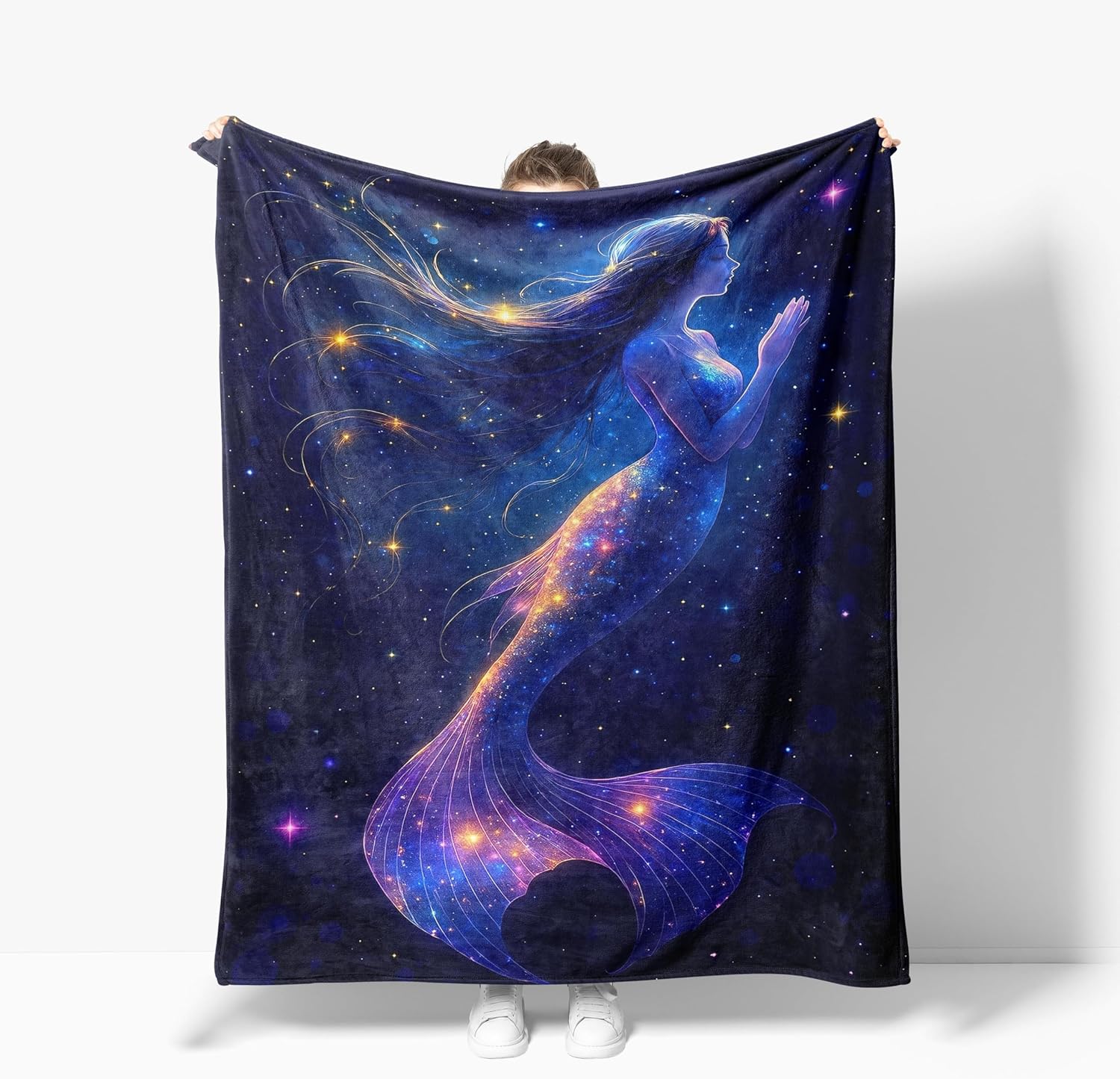 Mermaid Throw Blanket Soft Warm Cozy Mermaids Blankets Fuzzy Plush Fleece Mermaid Blanket Gifts for Couch Bed Sofa Home Decor 40''X50''