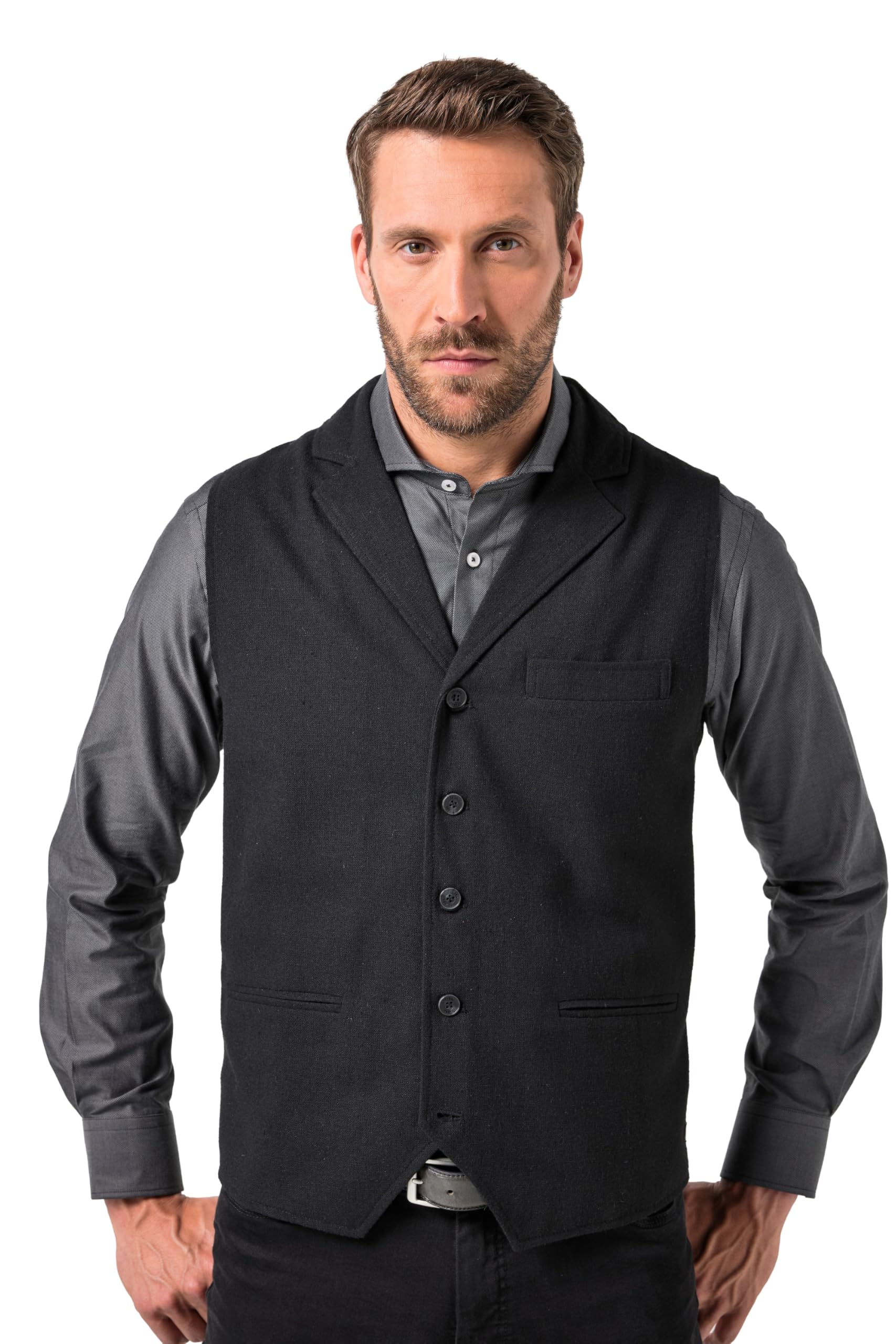 JP 1880 Herren große Größen Übergrößen Menswear L-8XL Tweed-Weste, FLEXNAMIC®, Woll-Qualität, Strickrücken 840816