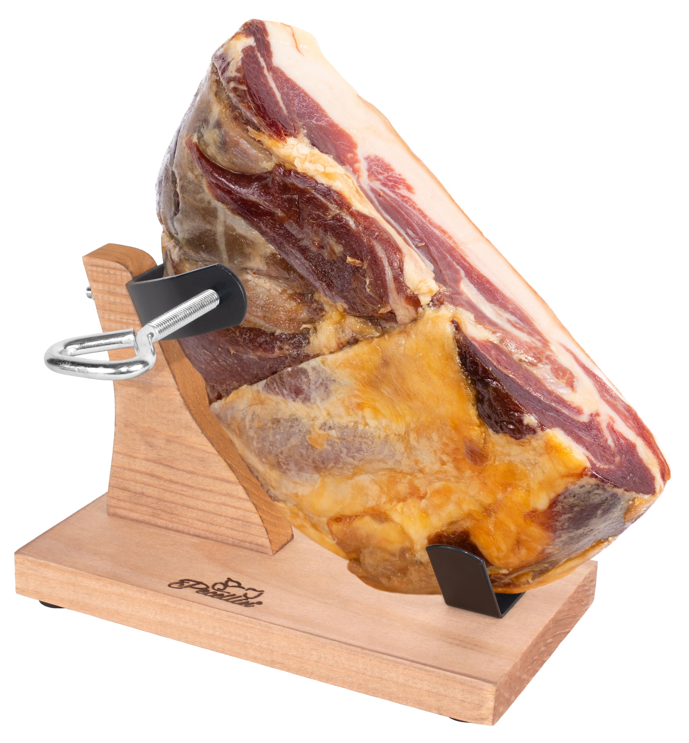 Support à jambon pour centres de jambon - Planche à découper en bois naturel pour jambon serrano et ibérique durci désossé, base antidérapante stable, support à jambon avec ajustement sûr