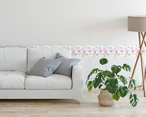 Vista 111 de FLFK Calcomanías de pared para despegar y pegar, para habitación de los niños, calcomanías de peces bajo el mar, 4 x 240 pulgadas (azul)