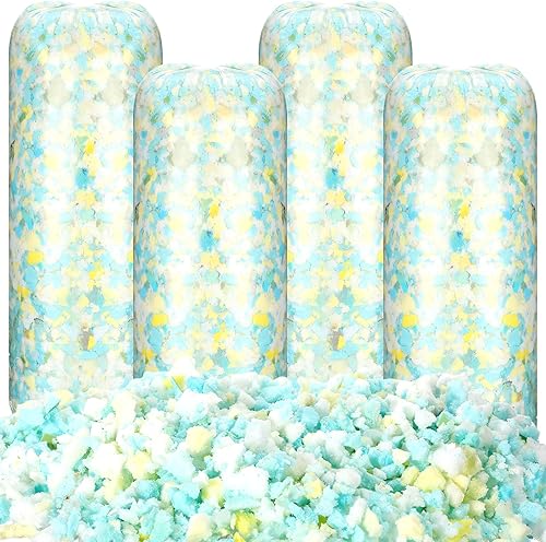 Miniatura 1 de Frienda Paquete de 4 bolsas de puf de 20 libras a granel, relleno de espuma viscoelástica triturada, relleno de puf suave, relleno de animales de