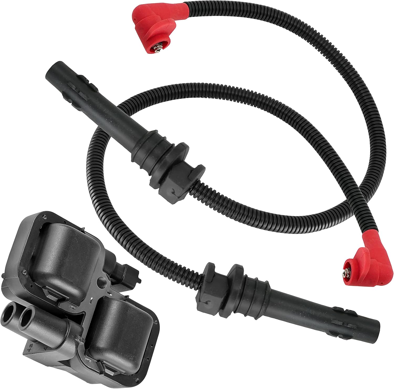 Caltric Ignition Coil with Spark Plug Wires compatible with Polaris General 1000 EPS 2018 2019 2020