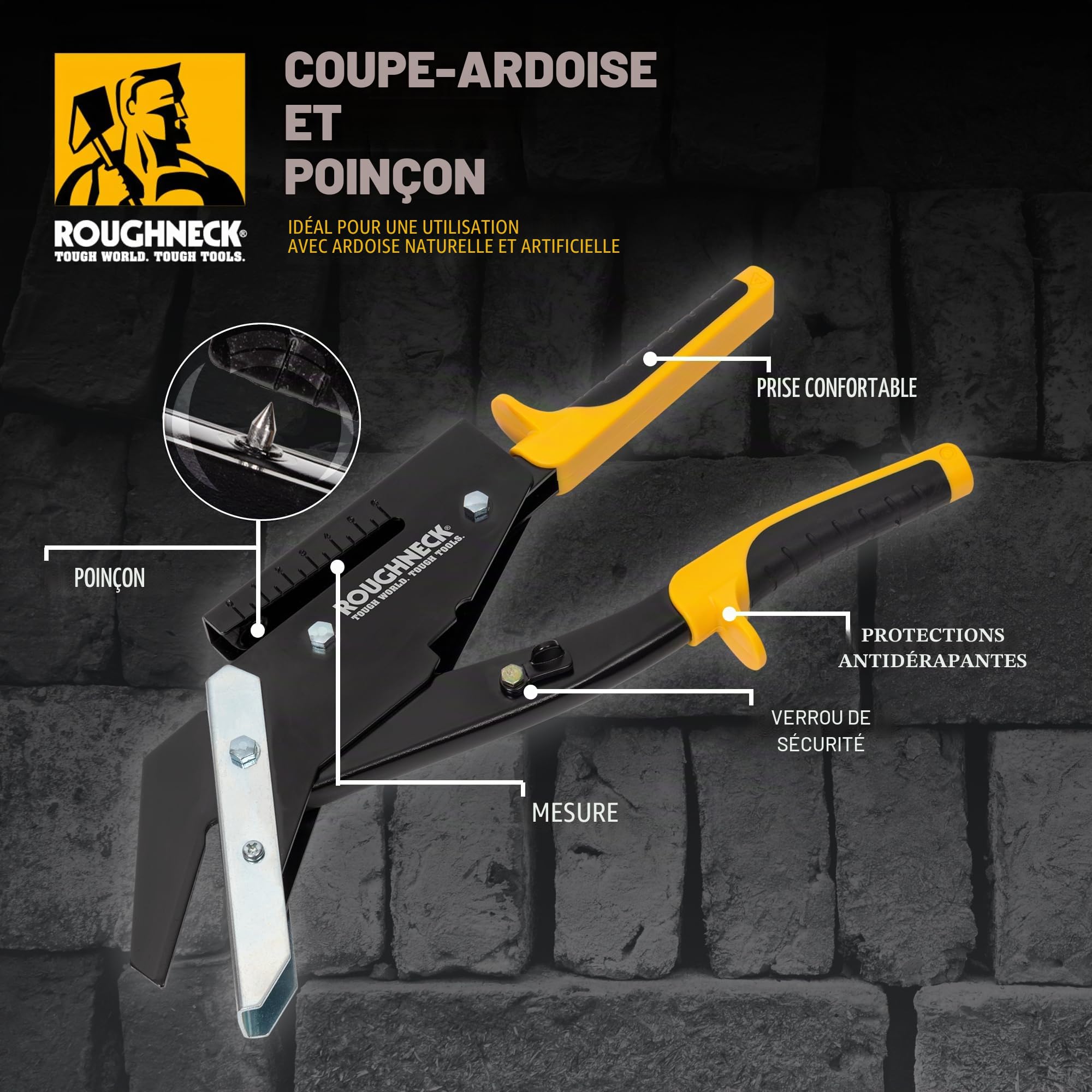 Roughneck ROU39250 Cutter à ardoise – Noir