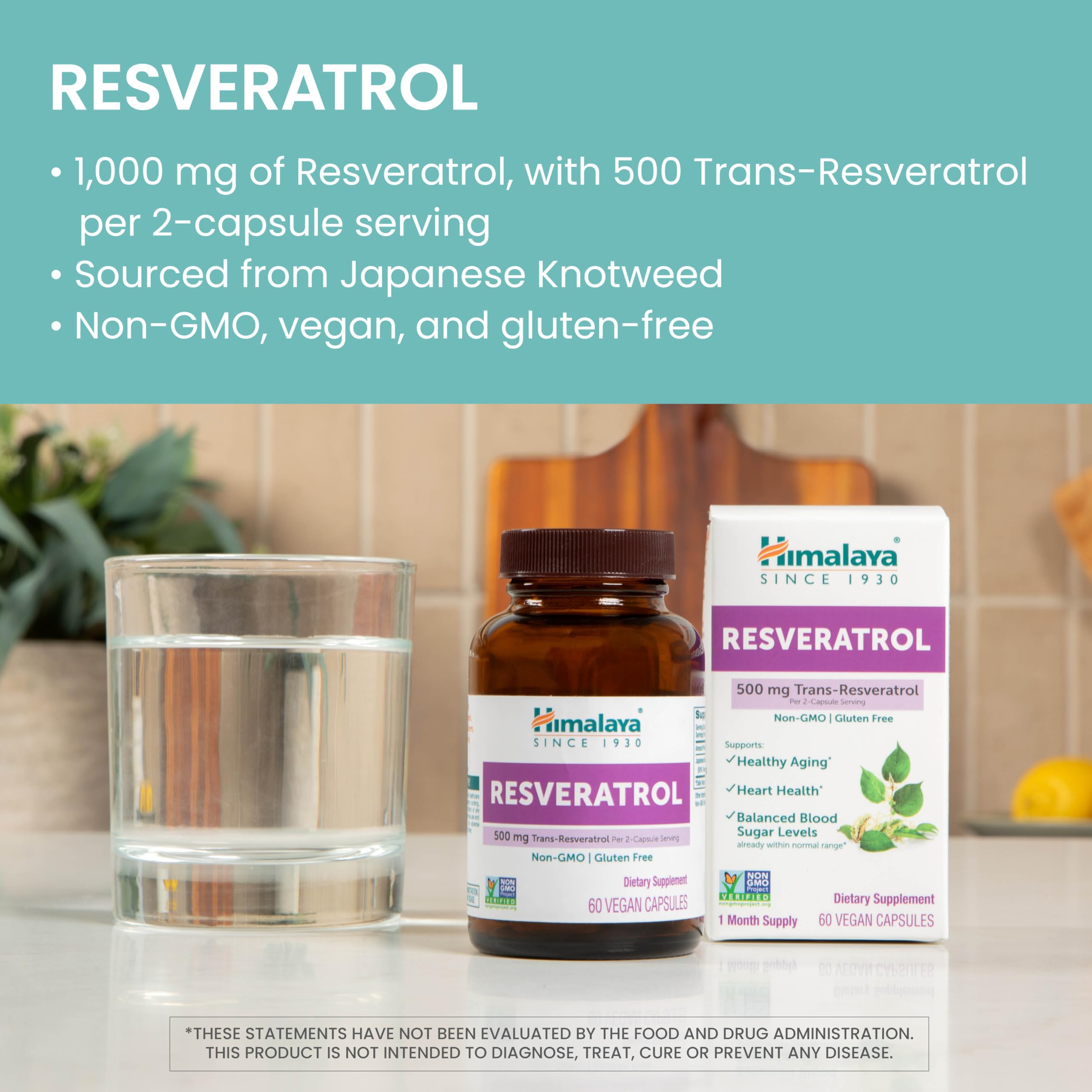 Himalaya Resveratrol Supplement, 1,000 mg of Resveratrol, 60 Vegan Capsules — Amazon image 3