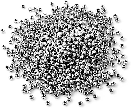 Cuentas de acero inoxidable a granel 0.118 in600PCS Cuentas espaciadoras de metal redondas a granel para fabricación de joyas