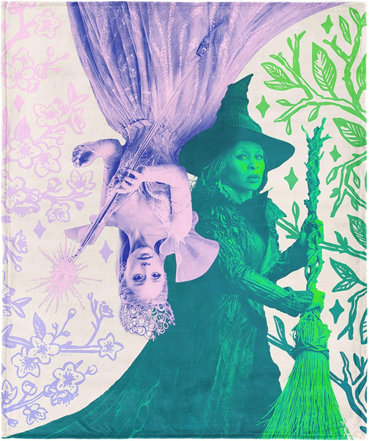 Wicked 2 Pink and Green Silky Soft Throw Blanket, Warm Plush Decorative Throw for Couch, Bed, or Travel for Friends and Loved Ones, 60 x 80 inches