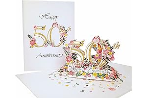 50th Anniversary Milestone 3D Pop-Up Greeting Card: A Golden Celebration of Love and Togetherness