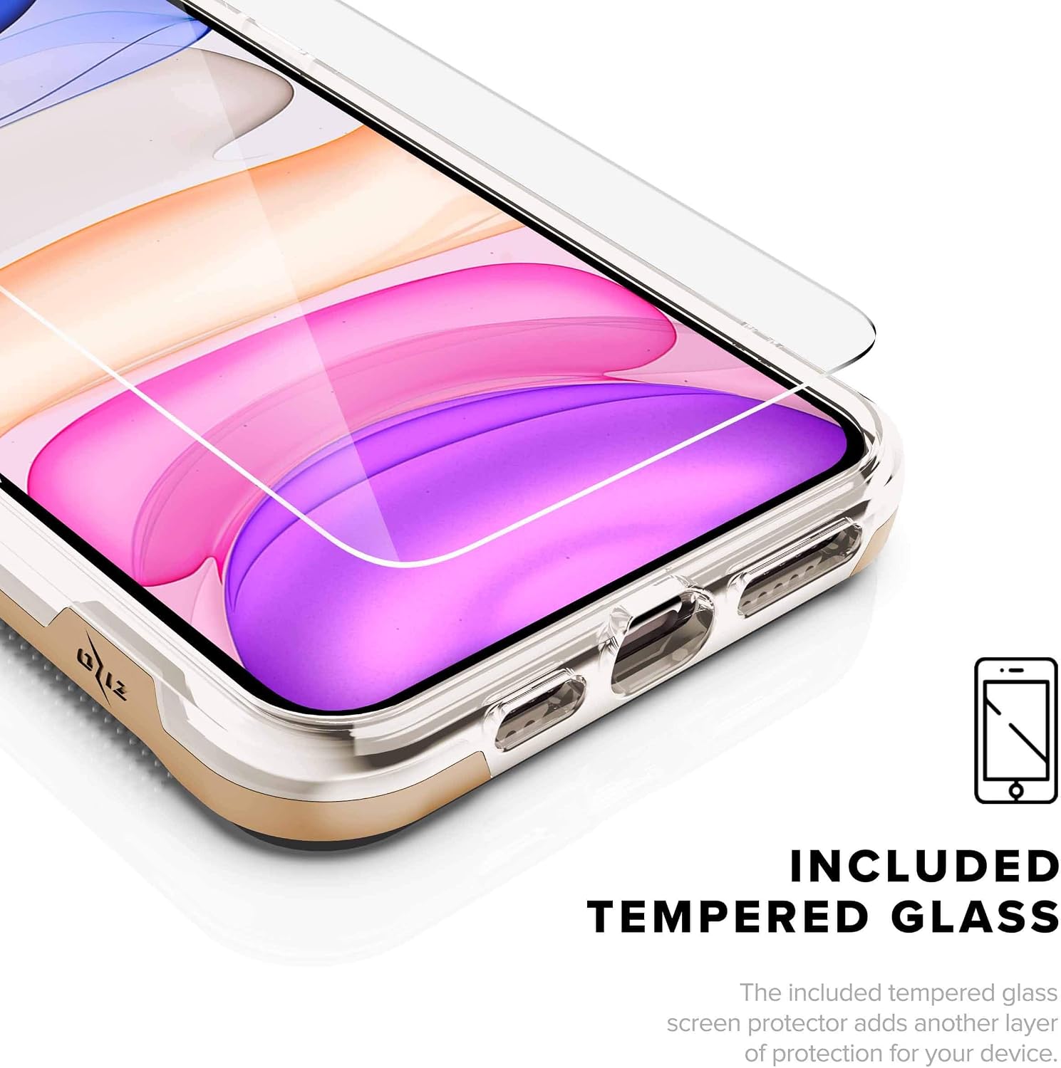 ZIZO ION Series for iPhone 11 Case - Military Grade Drop Tested with Tempered Glass Screen Protector - Gold Swirl Marble