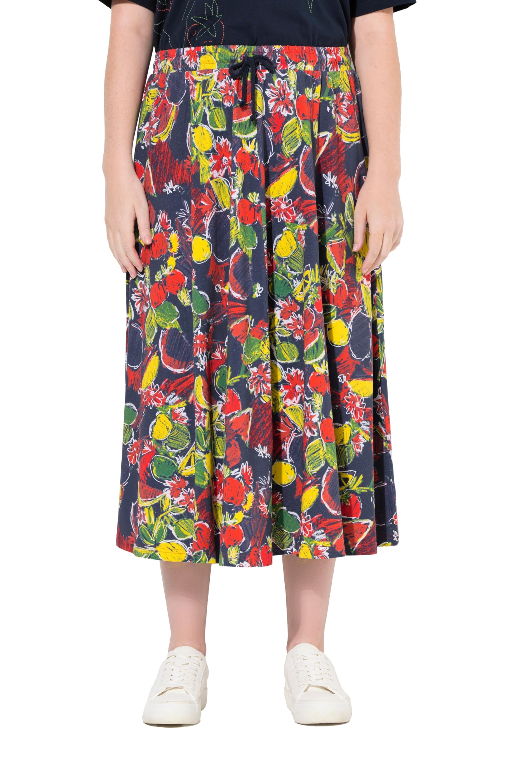 Ulla Popken Jersey-midirock, A-Linie, Elastikbund, Biobaumwolle Jupes Femme