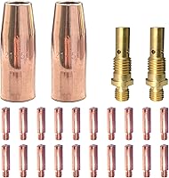 Vista 1 de Kit de pistola de soldadura Mig de 0.035 pulgadas para Lincoln Magnum 100L o Tweco Mini/#1 Pistola Mig: 20 puntas de contacto 11-35 0.035 pulgadas +