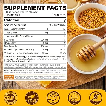 Nextdia Bee Pollen Organic 1000mg, w/Propolis, Royal Jelly