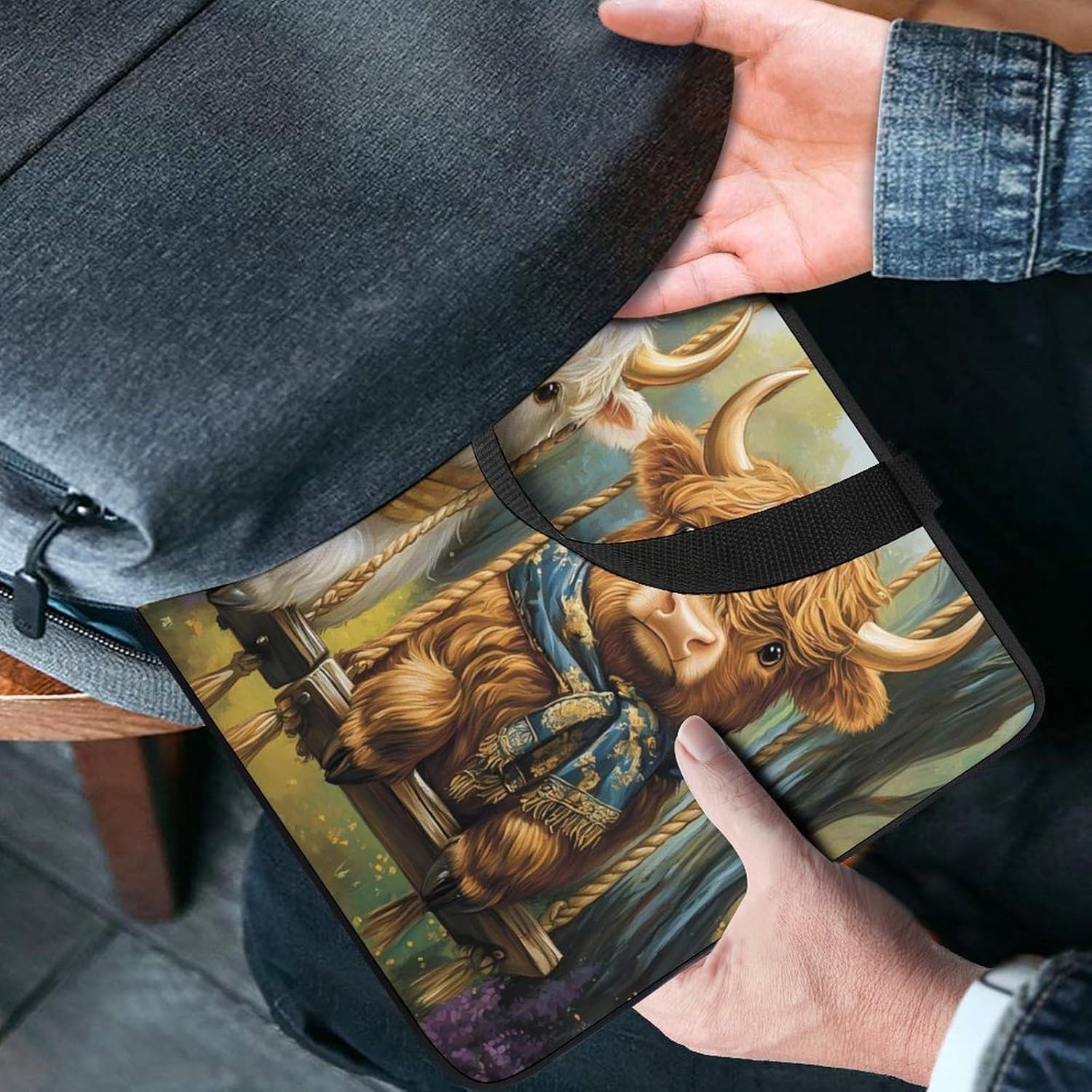 Highland Cow Laptop Bag Lightweight Computer Bag Carrying Case for Work Business