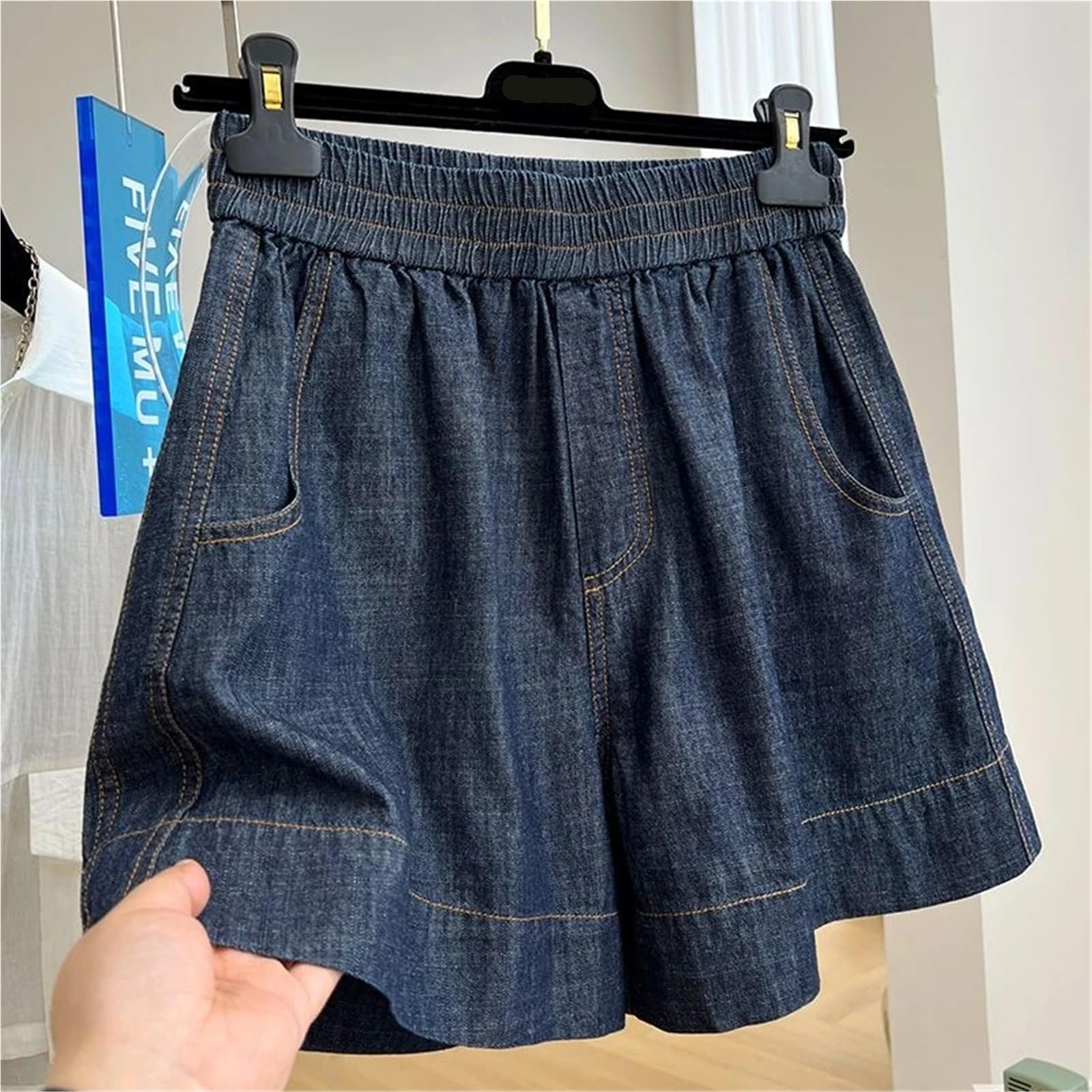 Falda Vaquera Mujer Pantalones Cortos Vaqueros con cordón for Mujer, Ligeros, Elegantes, Informales, de Verano, con Falda