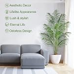 Arbre à palmier artificiel 6ft Grand faux palmier arbre décor intérieur avec 18 Trunks et Real Bark Design Faux Tropical Areca Palm Plancher de soie en pot pour la maison Bureau Salon Chambre Décor 1pcs