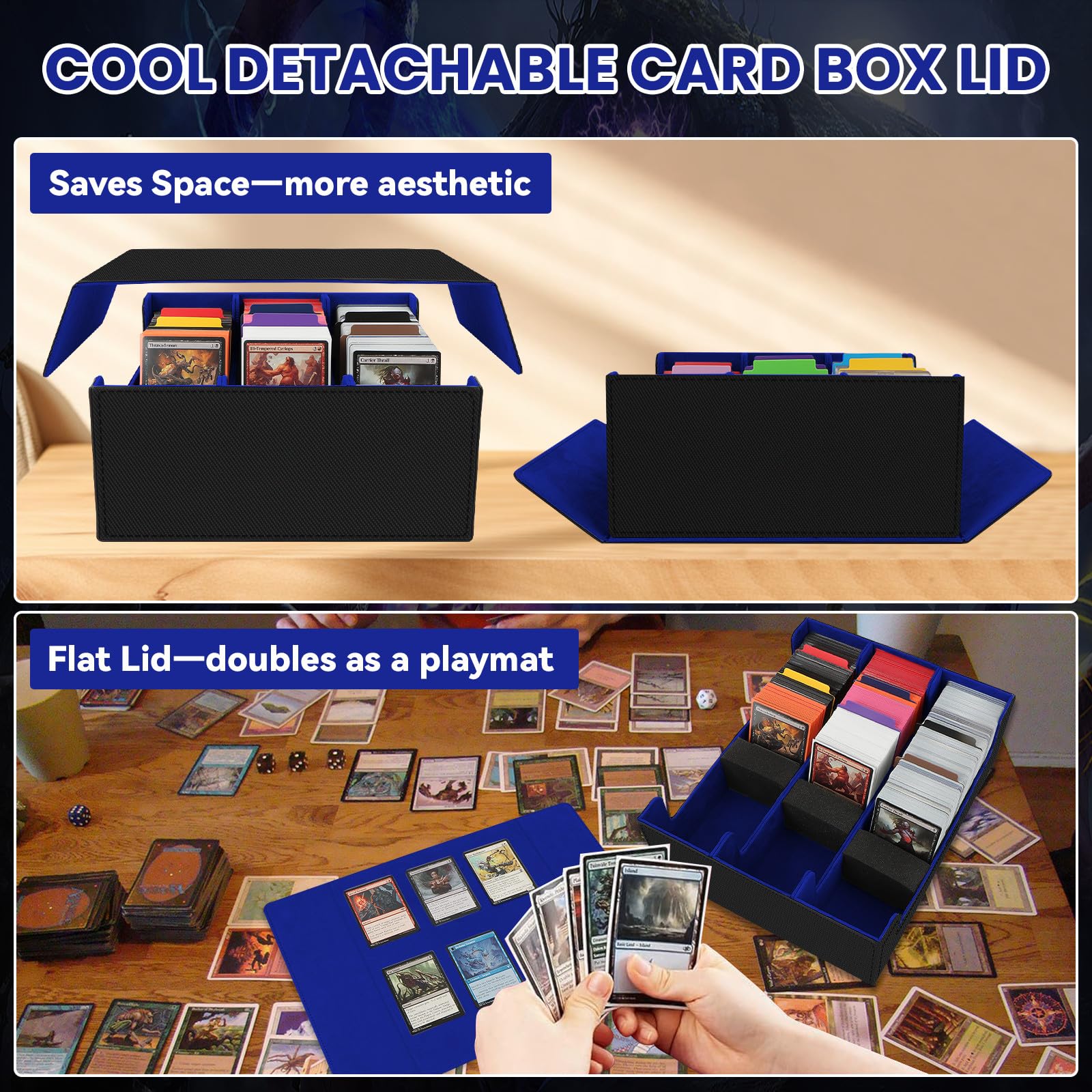 Boîte Rangement pour cartes Magic the Gathering, Boîte à Cartes pour 1800+ Cartes à Collectionner avec 10 Séparateurs, 3 Porte-cartes, 3 Fenêtre de Visualisation, pour MTG TCG Commander PTCG (Violet Boîte Rangement pour cartes Magic the Gathering, Boîte à Cartes pour 1800+ Cartes à Collectionner avec 10 Séparateurs, 3 Porte-cartes, 3 Fenêtre de Visualisation, pour MTG TCG Commander PTCG (Violet