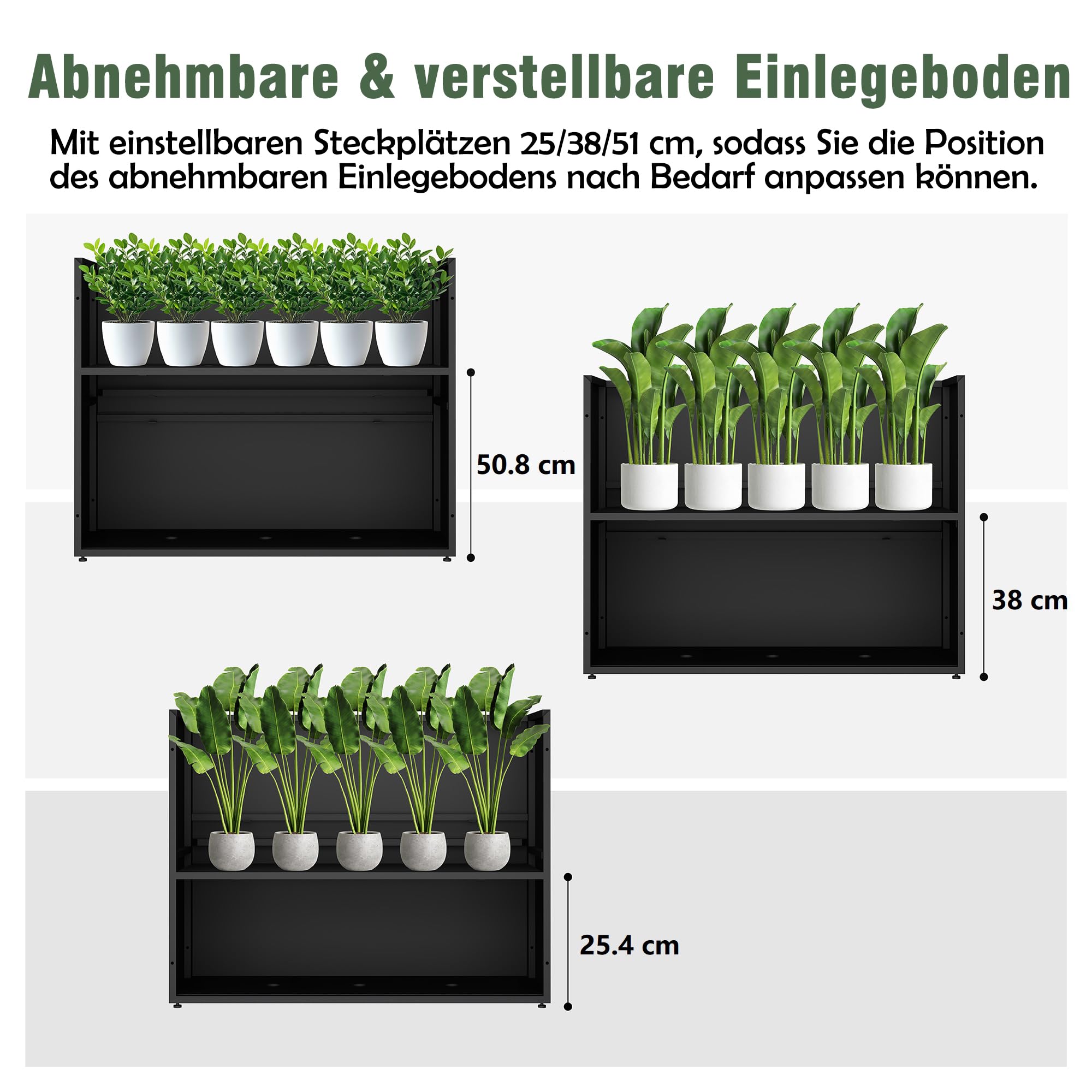 Blumenkasten Hoch Metall Pflanzkübel Rechteckig 96 cm lang XXL Schmal Groß & Wetterfest Dekoratives Hochbeet für Balkon Draußen Garten Terrasse Outdoor