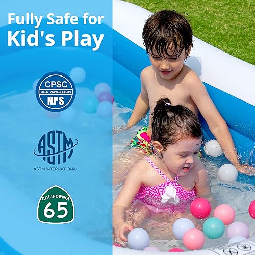 Miniatura 5 de AKASO Piscina inflable 945 x 56 x 22 pulgadas piscina inflable para niños piscina familiar para niños y adultos niños pequeños al aire libre jardín