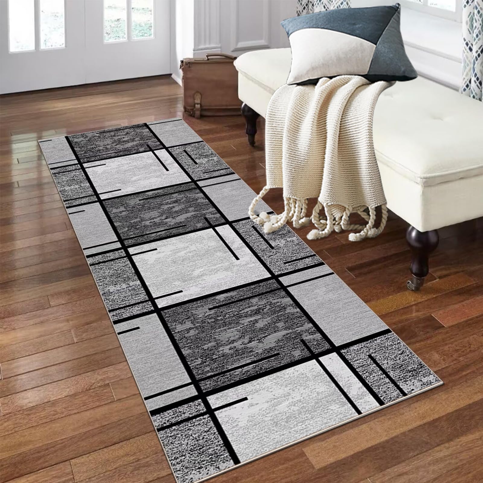 Alfombras de Pasillo Alfombra Cocina 60 x 180 cm Alfombra Pasillo Larga Tapete de Cocina Antideslizante Lavable Cocina Felpudo Entrada Casa Alfombra Corredor para Puerta Cocina Pasillo
