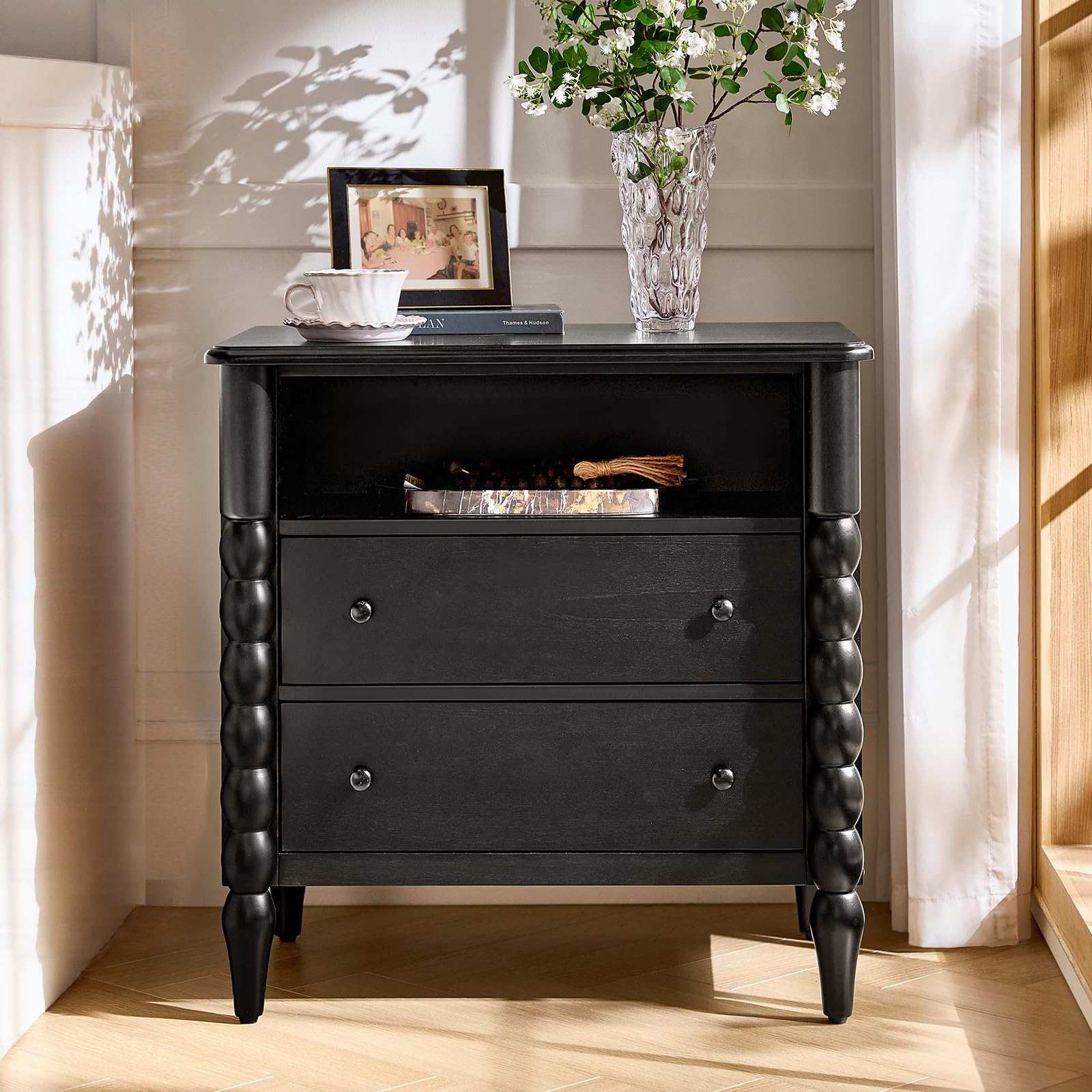 Amazon.com: HULALA HOME Farmhouse Storage End Table with Spindle