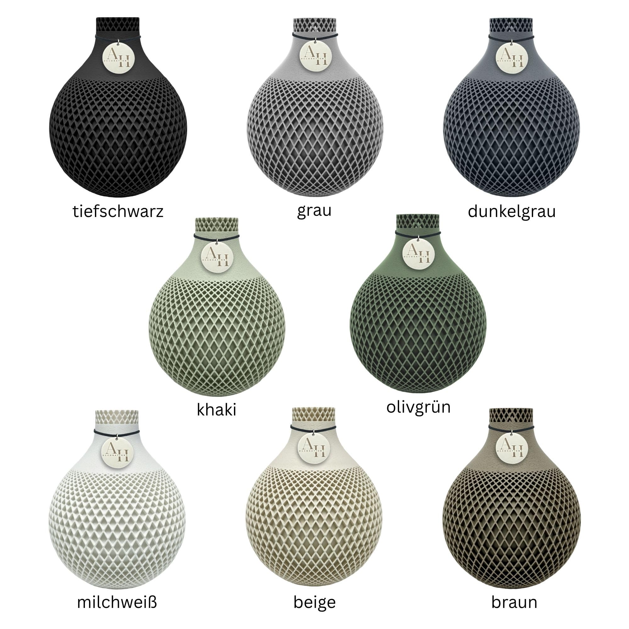 Boho Vase „FILA“ – Moderne Design Vase in 3 Größen & 8 Farben, 3D-gedruckt in Österreich – stilvolle, nachhaltige Wohnzimmer Deko & Exklusive Dekovase (beige, 25 cm)