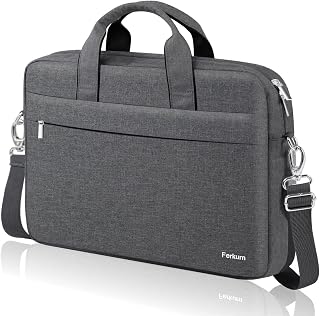 Ferkurn Laptop Bag Case 17 17.3 Inch Women Men Computer Bag for HP Envy Pavilion Omen/LG Gram/MSI/Dell Inspiron XPS/Lenovo Thinkpad/ASUS/Acer, Shoulder Strap Carrying Briefcase Messenger Bag, Gray