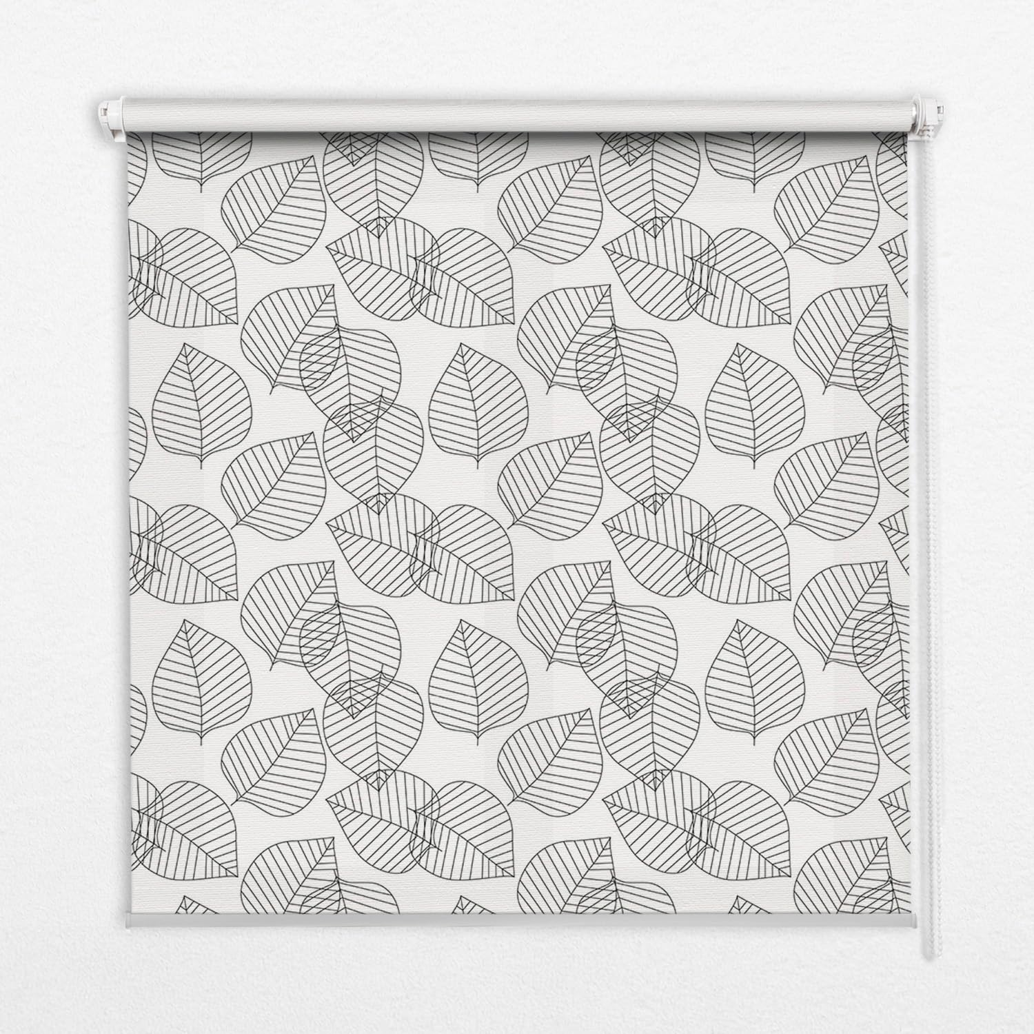 Store enrouleur sans perçage Tulup 50x50cm perméable motif feuilles