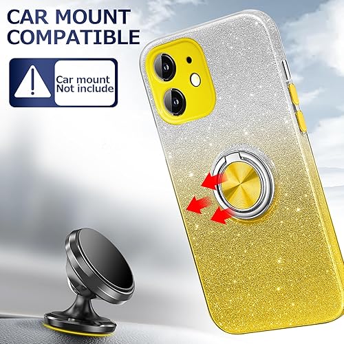 Miniatura 5 de JUNAUTTB Funda para Samsung Galaxy S22 5G con soporte de anillo magnético, purpurina brillante, para niñas y mujeres, funda protectora de TPU y