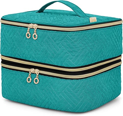 Vista 8 de LUXJA Organizador de esmalte de uñas desmontable de 2 capas, 60 botellas, Rosa pálido