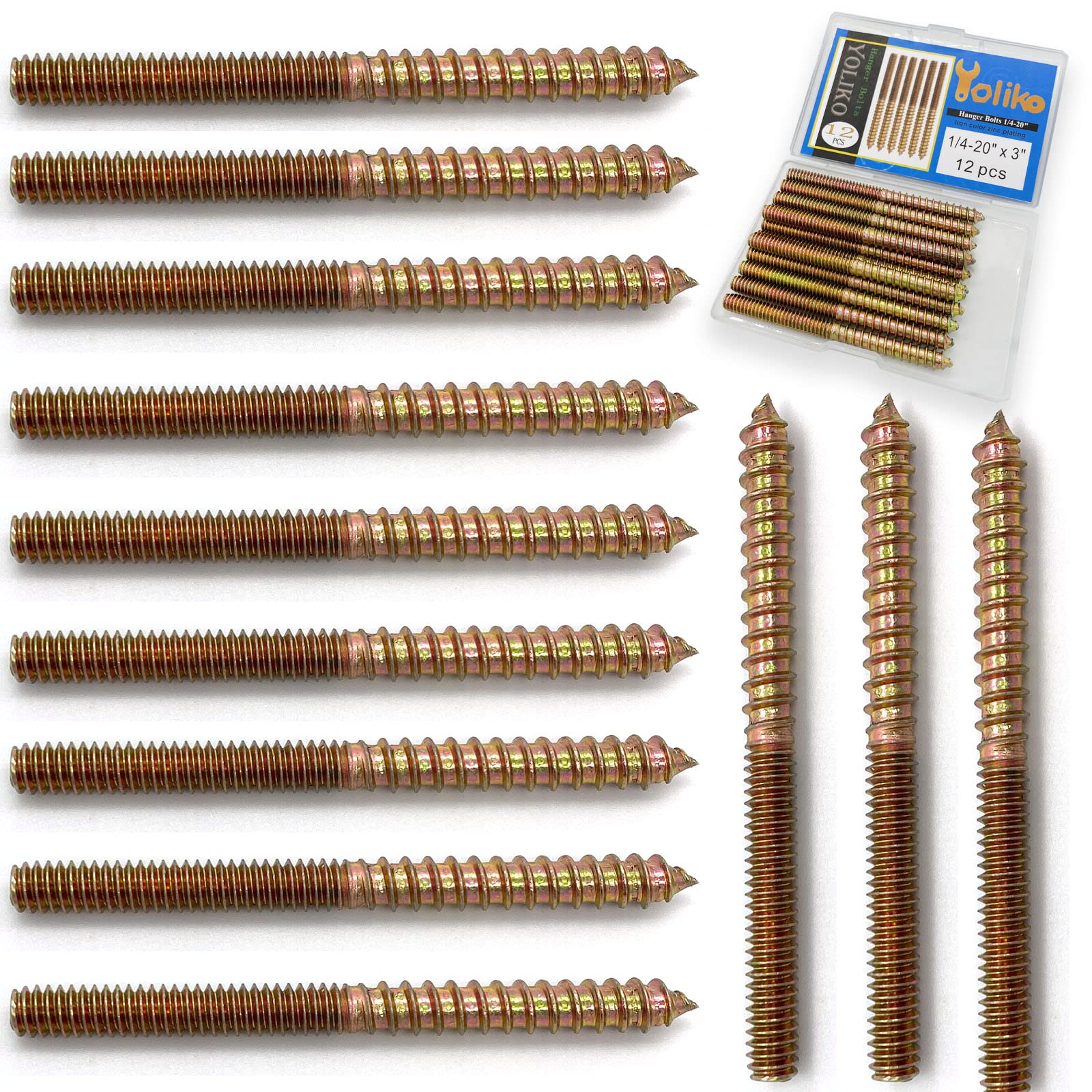 8 Pack 3/8-16 Hanger Bolts - Furniture Assembly -28