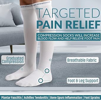 CompressionZ 30-40 mmHg Compression Socks for Women & Men | Knee-High Support Stockings Travel, Nurses and Athletes Black: Wide Calf, X-Large