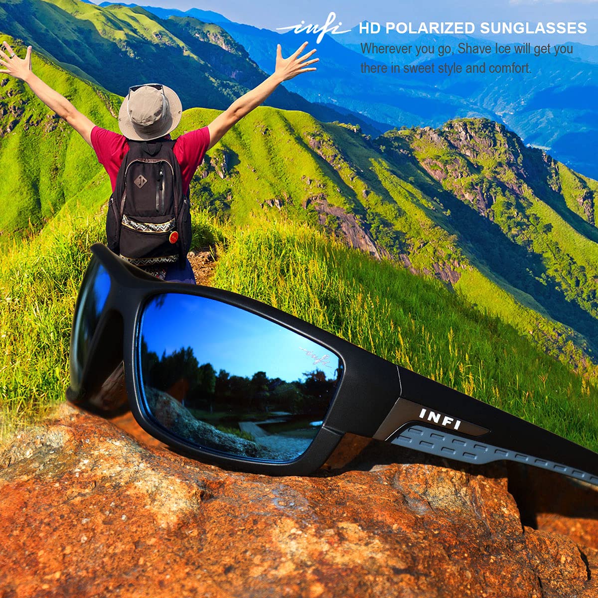 INFI Gafas de sol polarizadas de pesca para hombres y mujeres deportes gafas de sol protección UV