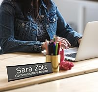 Vista 4 de Placa de nombre personalizada, sin soporte, 2 x 8 pulgadas, personalizable