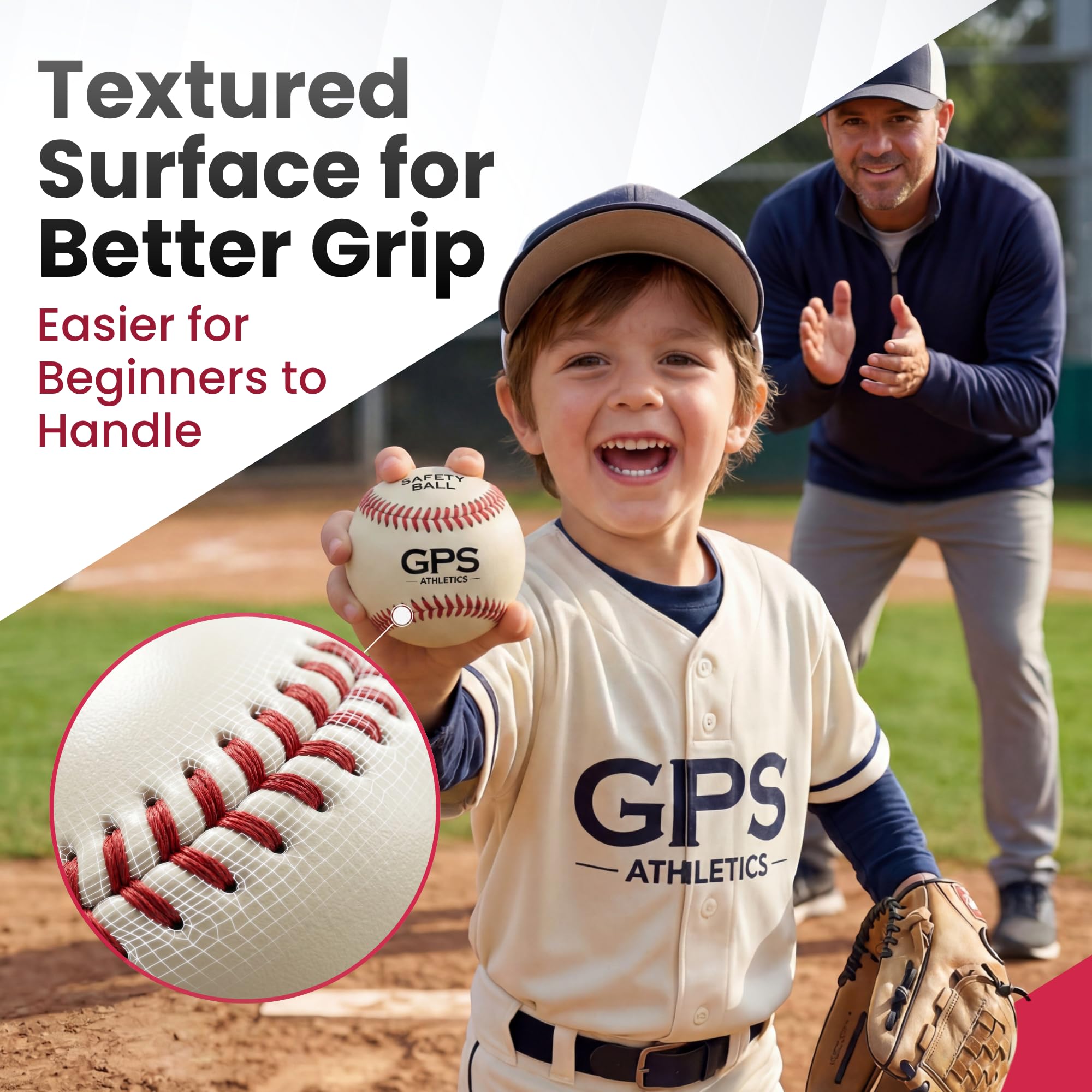 Grady's Pitching School GPS Athletics - Juego de 6 pelotas de entrenamiento suaves de bajo impacto para niños, para entrenadores, para principiantes, 6 unidades por paquete